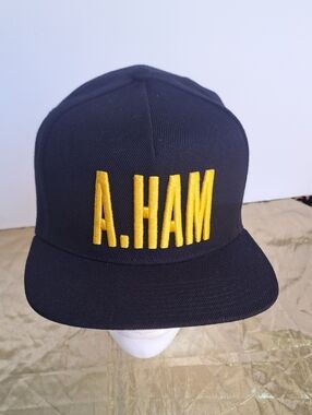 Hamilton Black Snapback Hat with Gold Embroidery